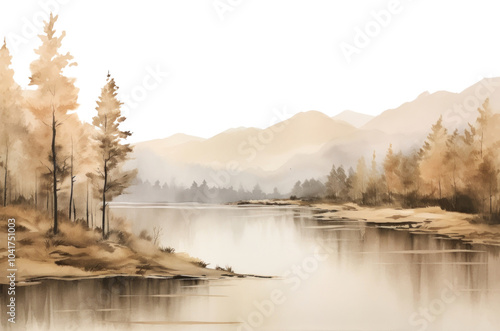 PNG River landscape wilderness outdoors painting. photo