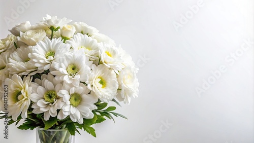 Bouquet of white flowers on white background