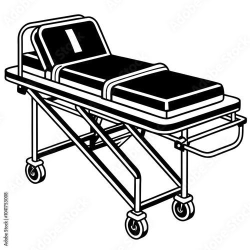 ambulance stretcher silhouette 
 vector illustration on a white background