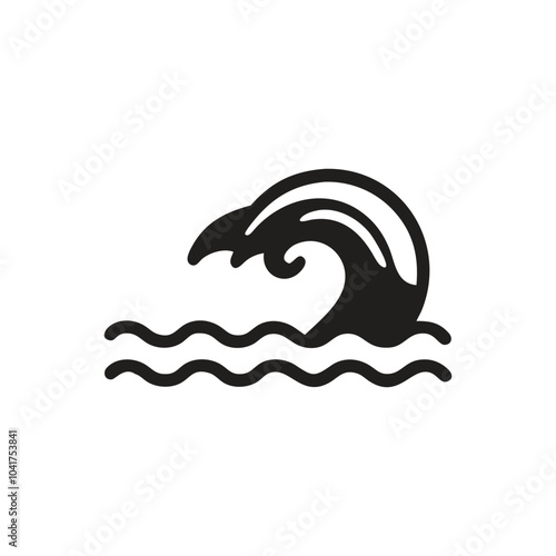 Ocean Wave Vector Icon on white background