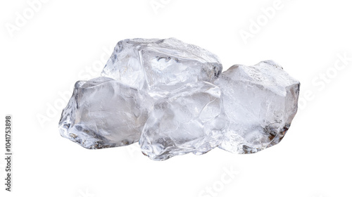 Wallpaper Mural Crystal-clear ice chunks on a black background, showcasing their transparency and unique shapes. Torontodigital.ca