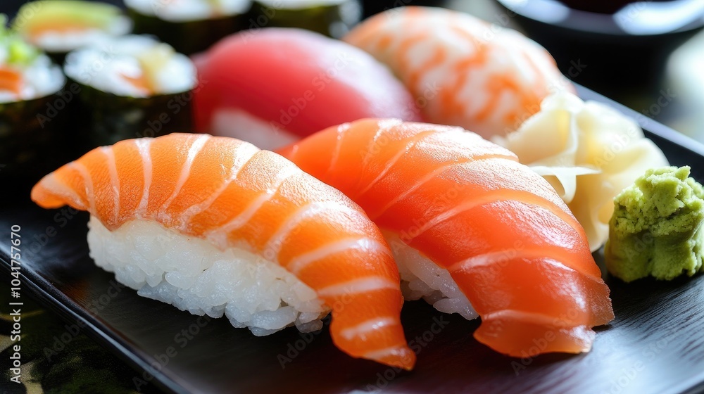 Fresh Sushi Platter with Assorted Varieties Fresh Sushi Platter with Assorted Varieties