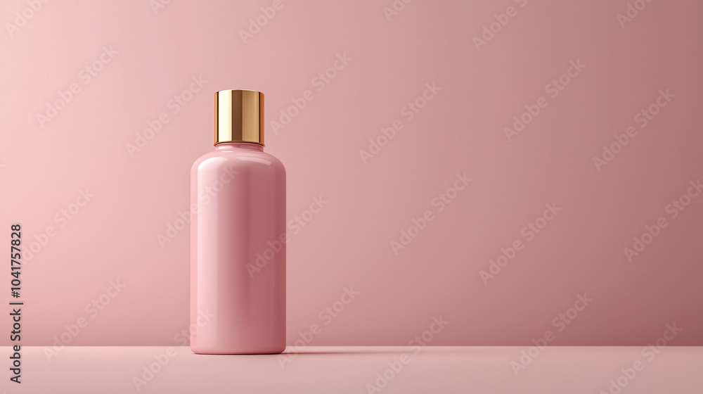 Polished Mock-Up of Pink Toner Bottle with Gold Cap for Luxury Beauty Product Display Polished Mock-Up of Pink Toner Bottle with Gold Cap for Luxury Beauty Product Display
