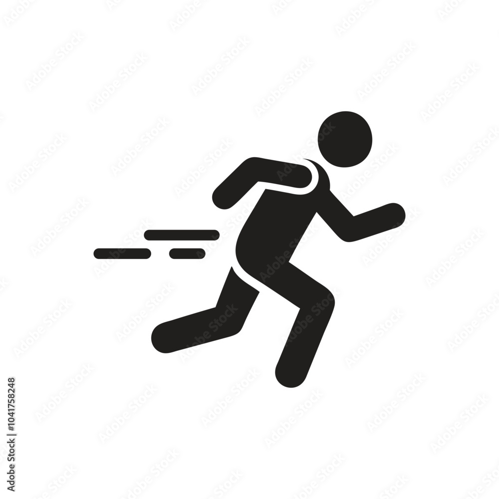 Runner Jogger Track And Field Vector Icon on white background Runner Jogger Track And Field Vector Icon on white background