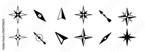 Marine wind rose. Vector antique compass dial with cardinal directions, nautical orientation instrument for sea wayfinding. Guiding equipment collection of geography navigation measurement