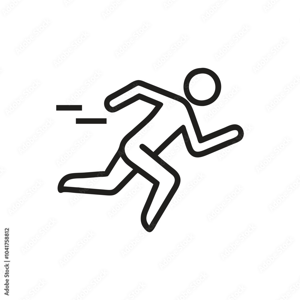Person Sprinting Running Fast Vector Icon on white background Person Sprinting Running Fast Vector Icon on white background