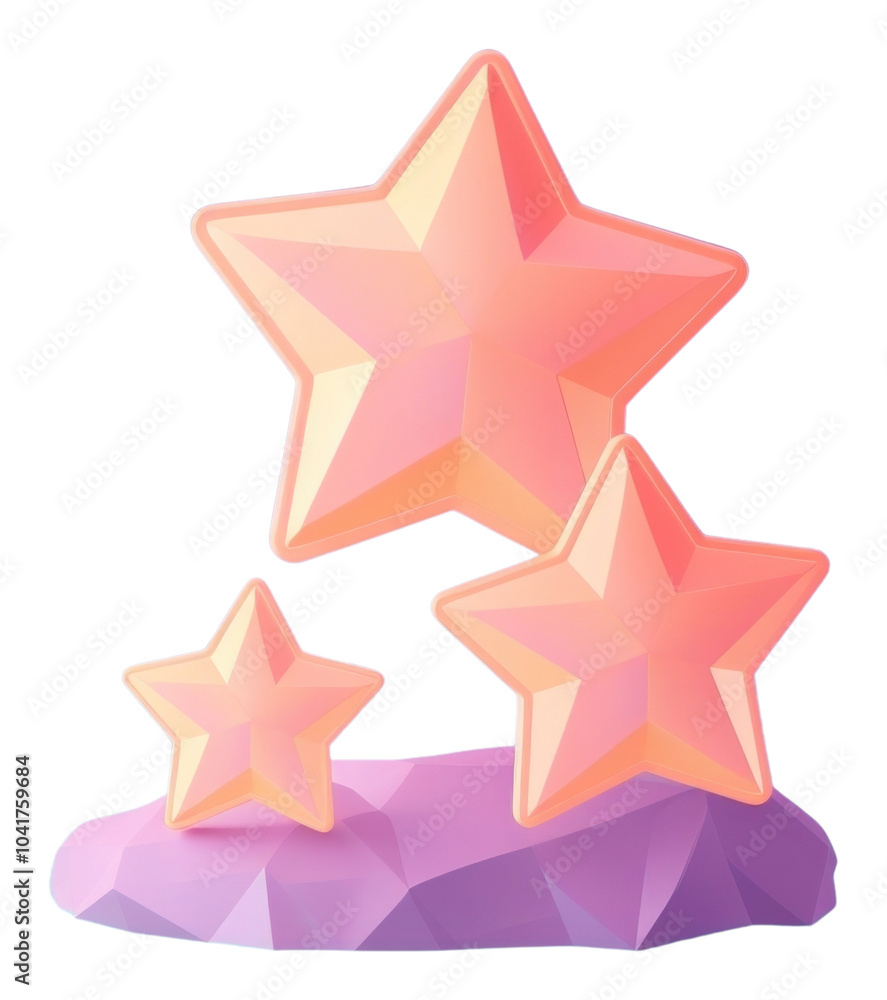 Obraz premium PNG 3d bubble rating stars creativity decoration christmas.