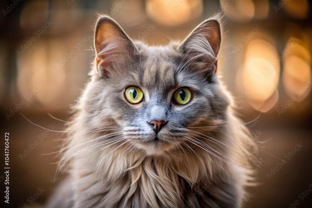 Beautiful Gray Cat in Candid Photography with Blurred Background for Cat Lovers and Pet Enthusiasts Beautiful Gray Cat in Candid Photography with Blurred Background for Cat Lovers and Pet Enthusiasts
