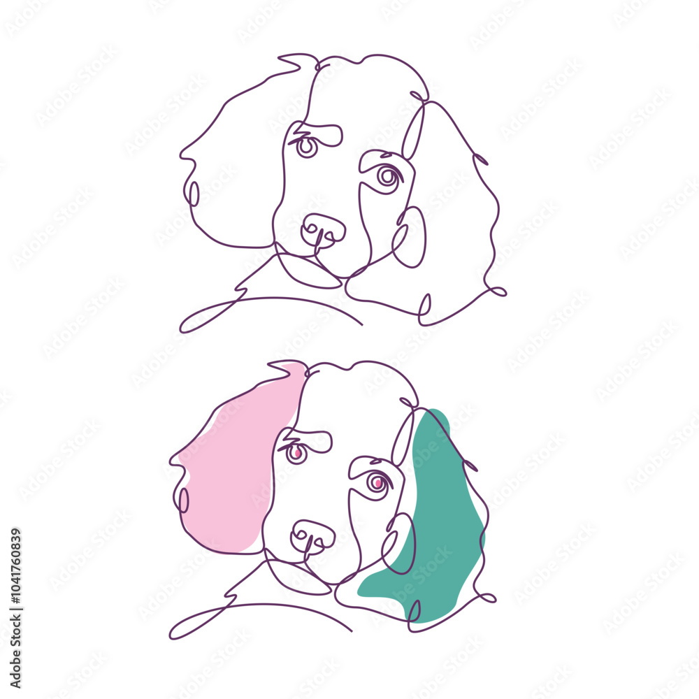 Puppy Boykin spaniel logo line art Puppy Boykin spaniel logo line art