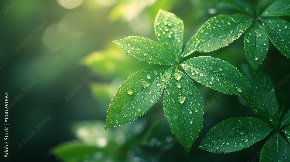 leaves in the morning exposed to dew leaves in the morning exposed to dew