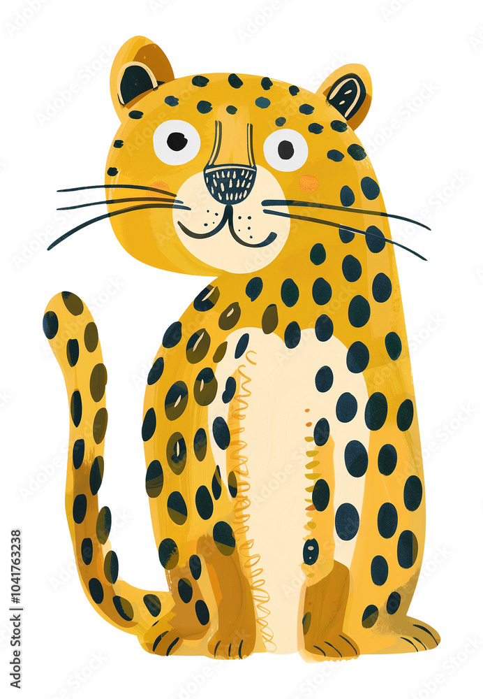 Fototapeta premium PNG Leopard safari animal digital art, transparent background
