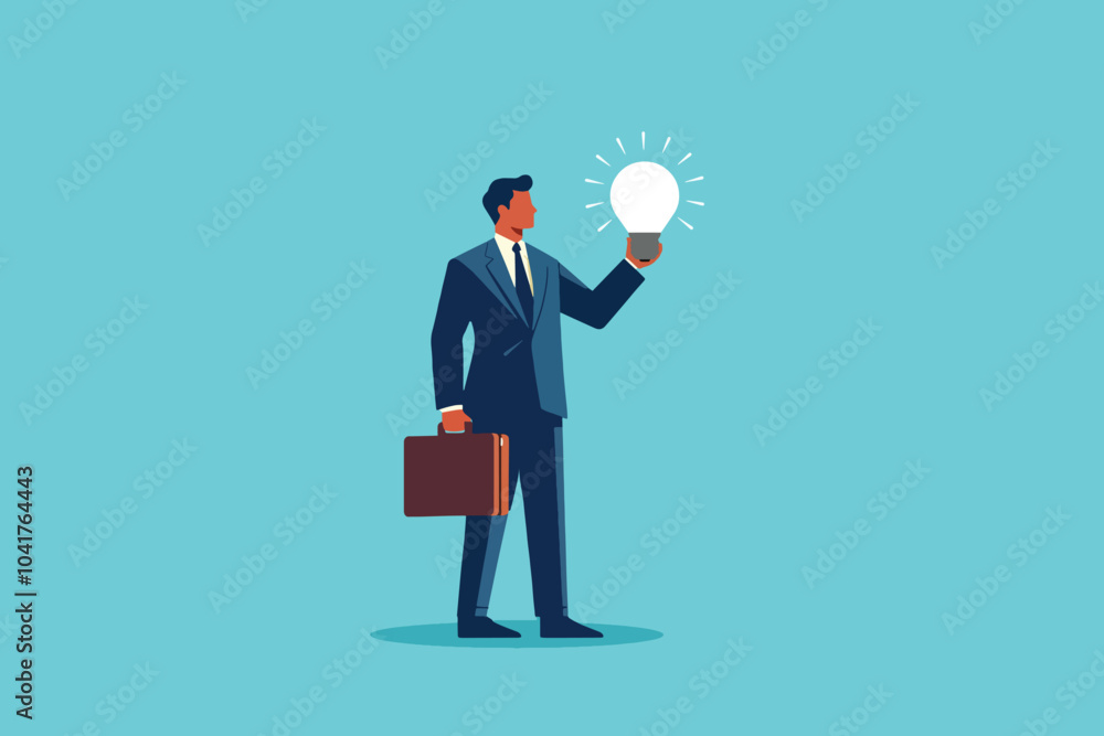 smart businessman holding a light bulb trying to find the newest business idea smart businessman holding a light bulb trying to find the newest business idea