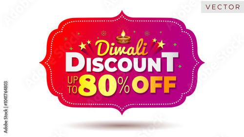 Festival of India Diwali discount, 80% off, Sale, shopping, offer and deals concept.