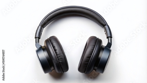 Black OverEar Headphone Mockup on White Background for Product Showcase and Advertising