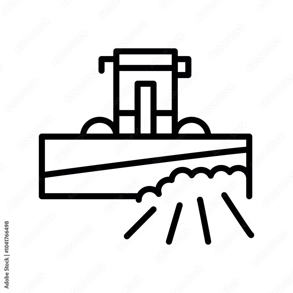 Front Loader with Snow Bucket black line illustration. Snow removal machine. Front Loader with Snow Bucket black line illustration. Snow removal machine.