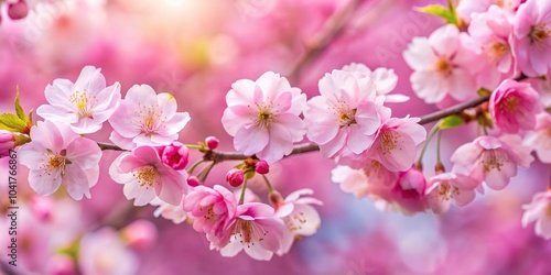 Cherry blossom background with pink sakura flowers Extreme Close-Up