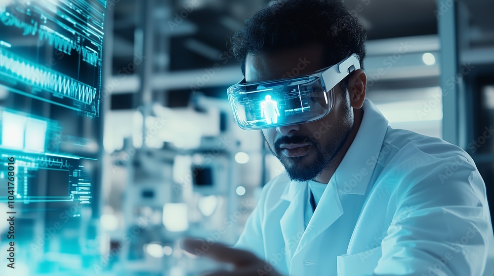 Scientist Using Augmented Reality in Advanced Medical Research Scientist Using Augmented Reality in Advanced Medical Research