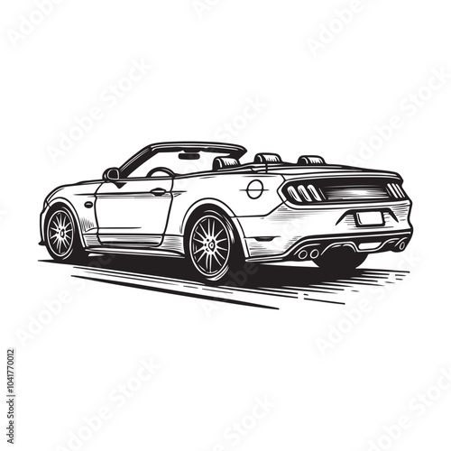 Car Silhouette Vector Illustration on White.