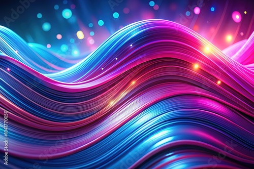 Abstract Pink Blue Gradient Flowing Wave Lines Banner Background