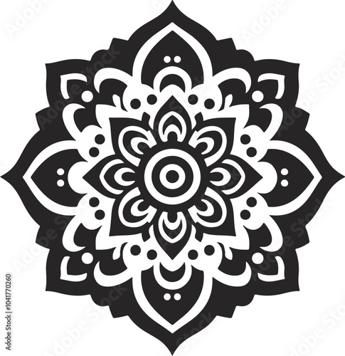 Elegant black and white mandala concept background