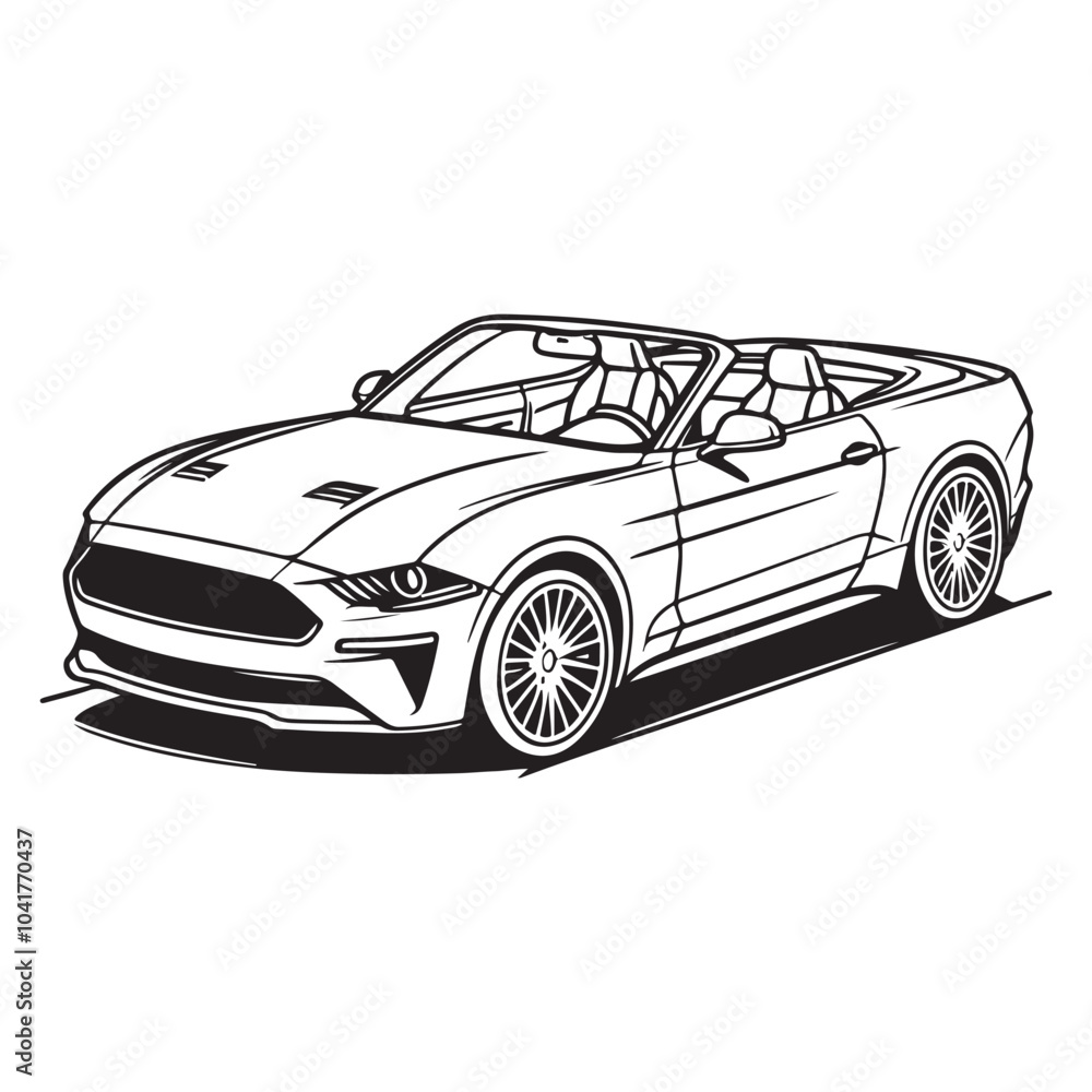 Fototapeta premium Modern Car Silhouette Vector Illustration on White.