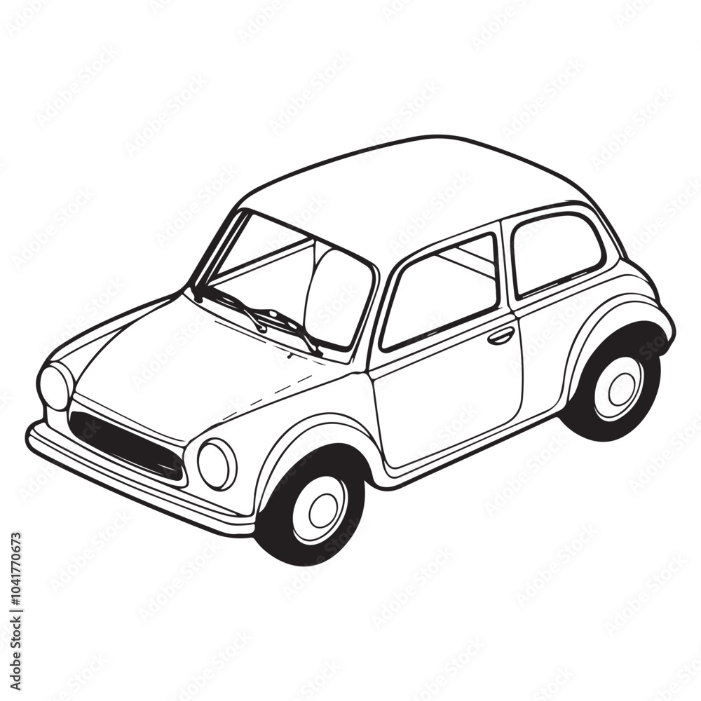 Fototapeta premium Clean Car Silhouette Vector Graphic on White Background.