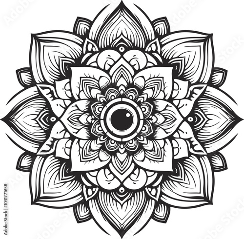 Elegant black and white mandala concept background