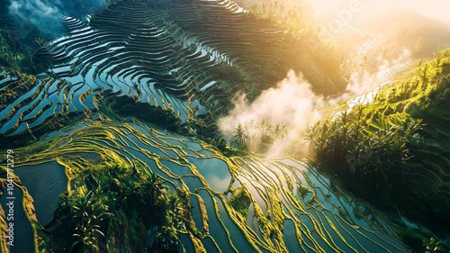 Aerial View of Rice Terraces