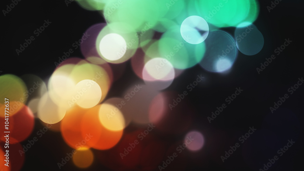 Colorful Light Bokeh Circles On Dark Background Colorful Light Bokeh Circles On Dark Background