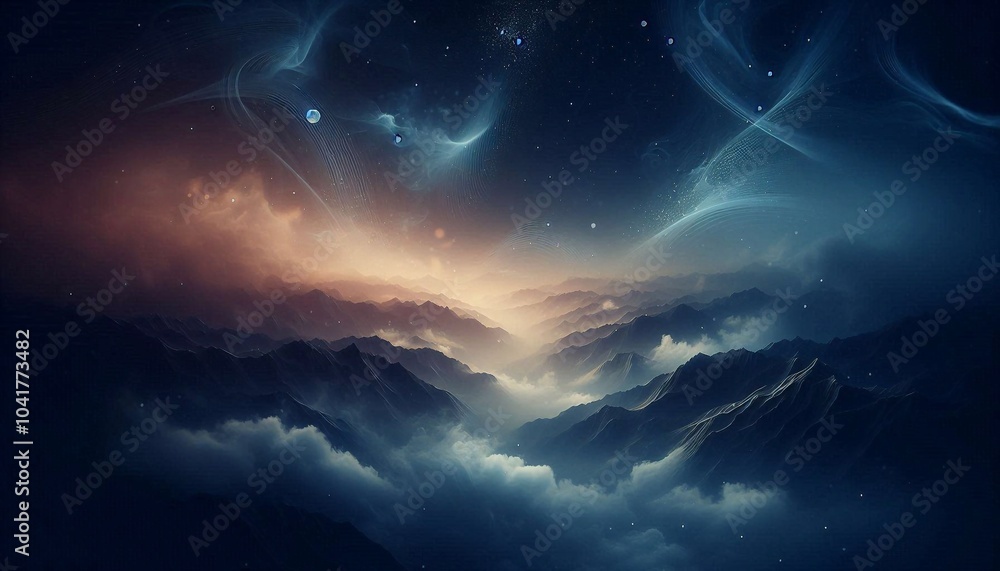 Mystical abyss dark blue fog and smoke design Mystical abyss dark blue fog and smoke design
