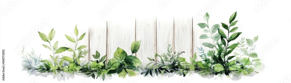 Obraz premium Lush green foliage arranged artistically against a white background, perfect for nature-themed designs.