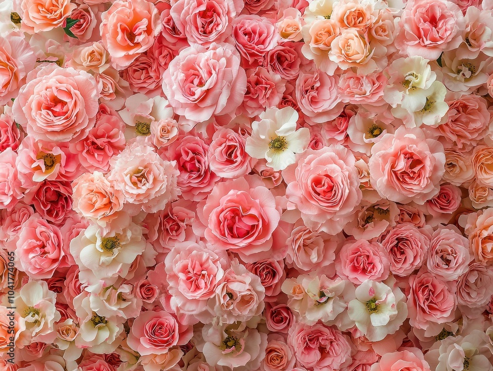 Roses in shades of pink and peach Roses in shades of pink and peach
