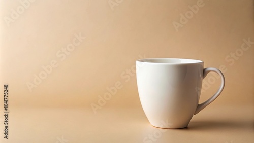 Wallpaper Mural Ceramic white cup on beige background mockup Torontodigital.ca