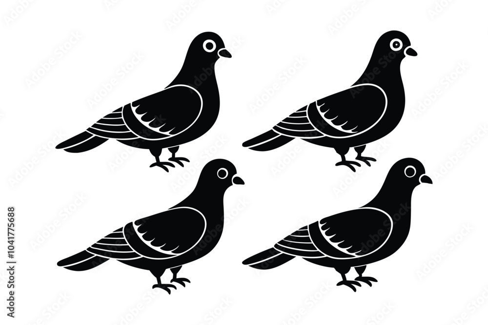 4 difference Flying Cute Lovely Pigeon Stock vector art Illustrations 4 difference Flying Cute Lovely Pigeon Stock vector art Illustrations