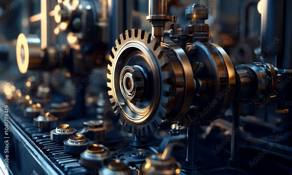 Close-up of intricate metallic gears and mechanisms, showcasing industrial design and engineering. Close-up of intricate metallic gears and mechanisms, showcasing industrial design and engineering.