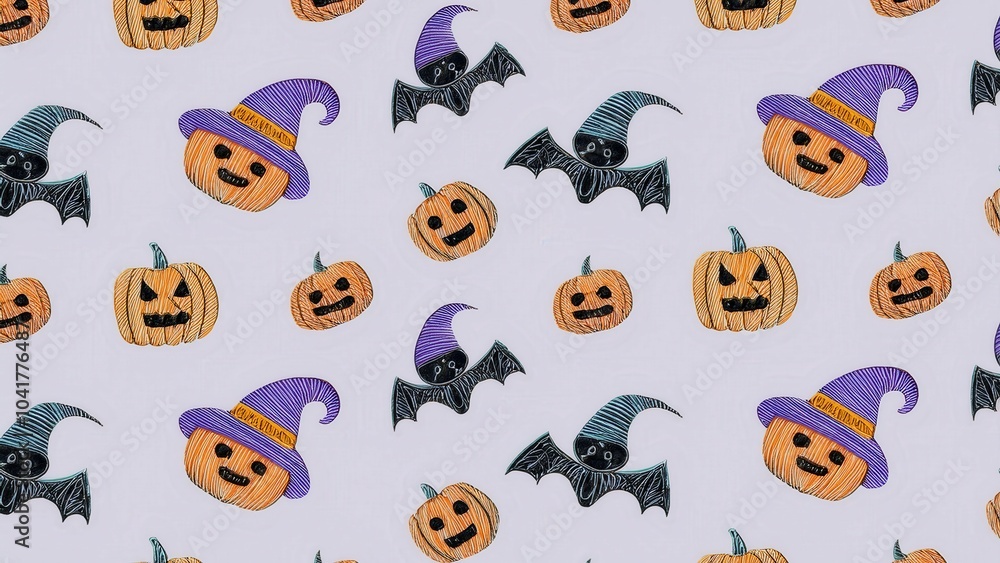 Jack-O’-Lantern Pattern for Halloween – Repeating Pumpkin Faces in Monochrome and Orange Designs – Festive Halloween Illustration for Holiday Decor and Stationery Jack-O’-Lantern Pattern for Halloween – Repeating Pumpkin Faces in Monochrome and Orange Designs – Festive Halloween Illustration for Holiday Decor and Stationery