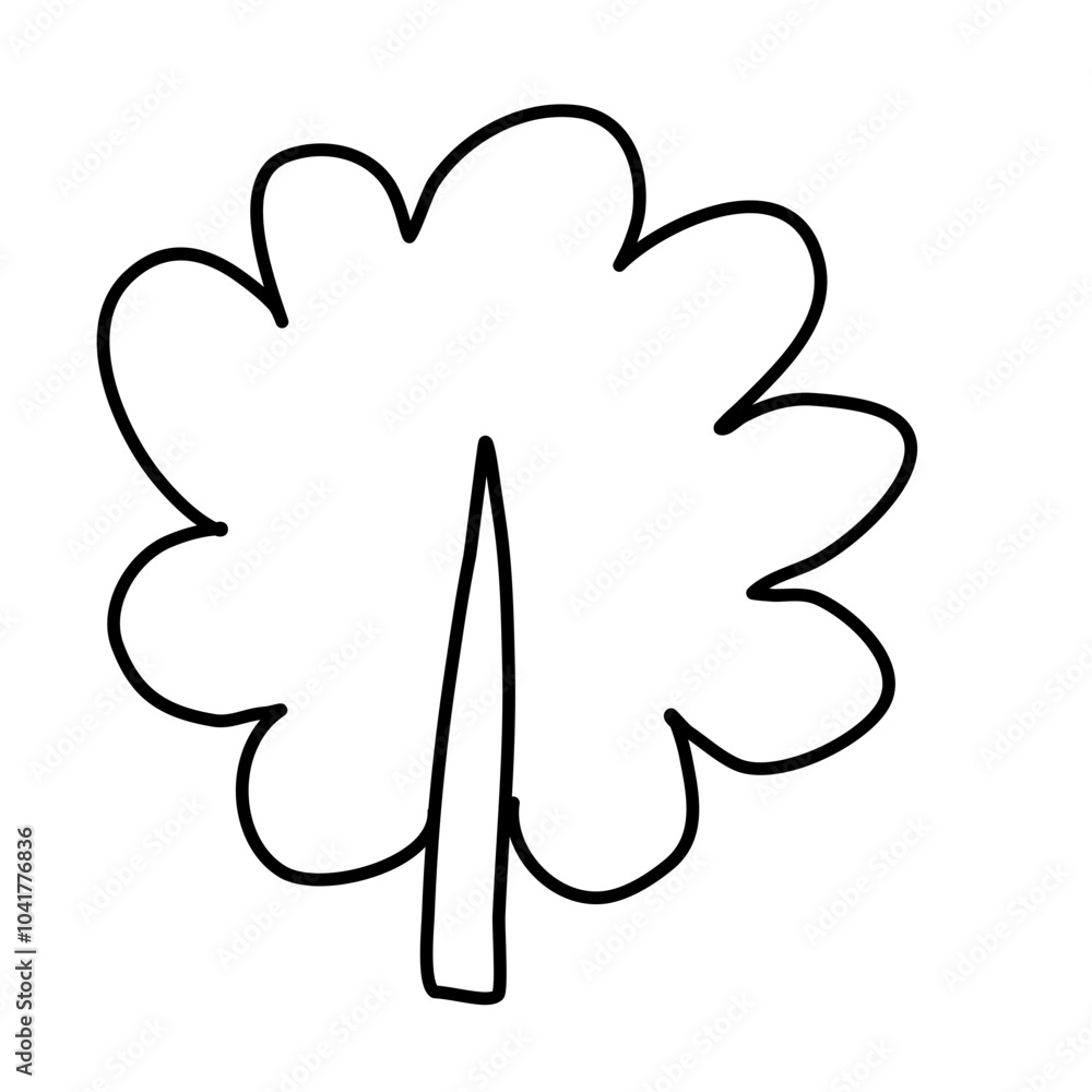 Cartoon line art doodle of Trees