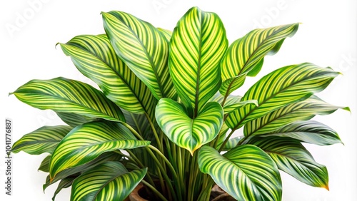 Calathea lutea foliage isolated on white background