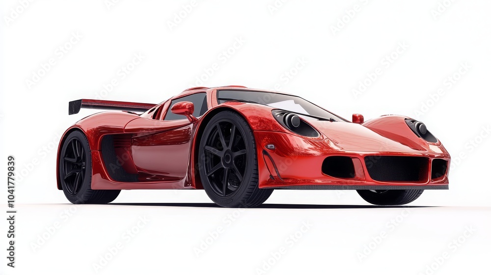 Fototapeta premium A super sports car on a white background. 3D illustration