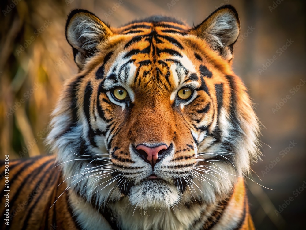 Captivating Minimalist Portrait of a Tiger in Natural Habitat for Wildlife Enthusiasts Captivating Minimalist Portrait of a Tiger in Natural Habitat for Wildlife Enthusiasts