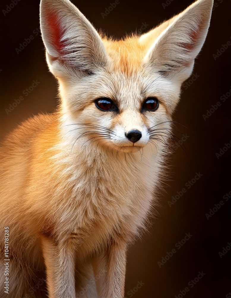 Fennec fox or Desert fox is a small crepuscular fox native to the deserts of North Africa Fennec fox or Desert fox is a small crepuscular fox native to the deserts of North Africa