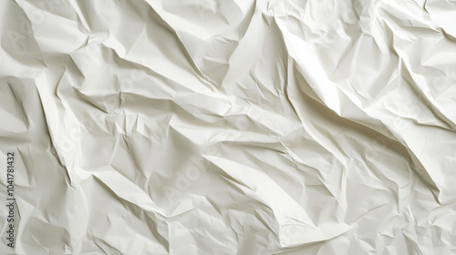 Lightly Wrinkled White Paper Texture with Soft Folds