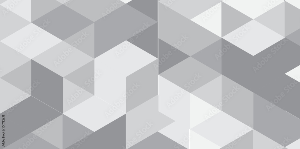 Abstract geometric white and gray background seamless mosaic and low polygon triangle texture wallpaper, Triangle Vector Abstract Geometric Technology seamless pattern Background. Abstract geometric white and gray background seamless mosaic and low polygon triangle texture wallpaper, Triangle Vector Abstract Geometric Technology seamless pattern Background.