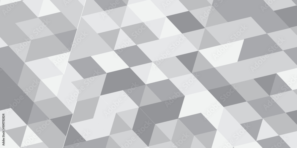 Abstract geometric white and gray background seamless mosaic and low polygon triangle texture wallpaper, Triangle Vector Abstract Geometric Technology seamless pattern Background. Abstract geometric white and gray background seamless mosaic and low polygon triangle texture wallpaper, Triangle Vector Abstract Geometric Technology seamless pattern Background.