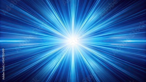 Abstract blue light burst shining on blue background