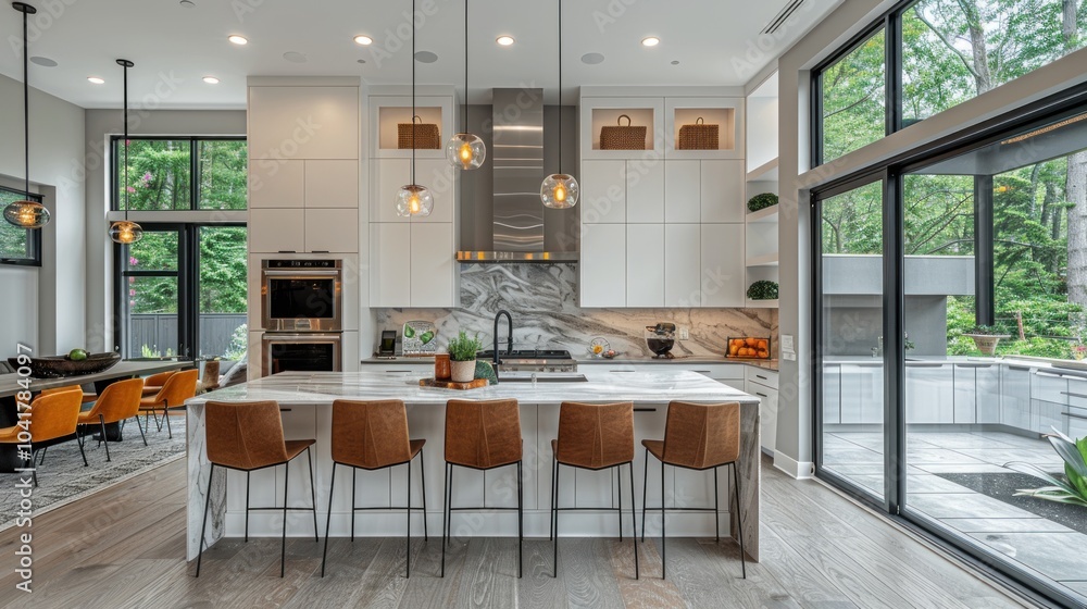 Fototapeta premium Modern sleek kitchen design.