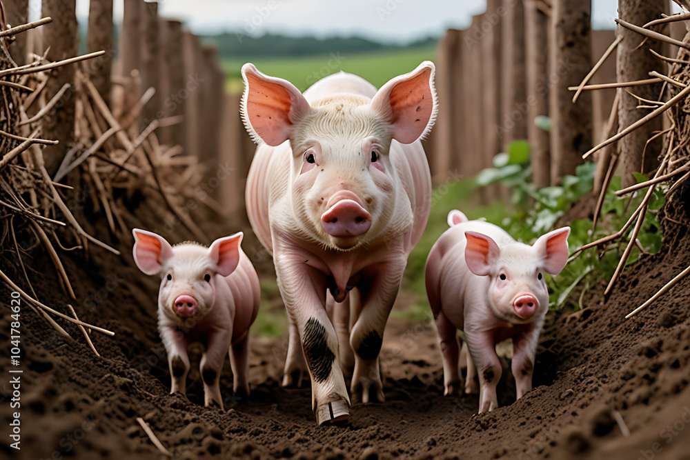 sow cute piglets cuts small patch land daily sow cute piglets cuts small patch land daily