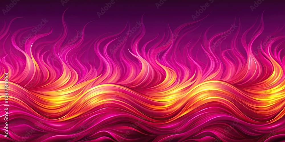 Obraz premium Cheerful bright magenta waves with flame motif