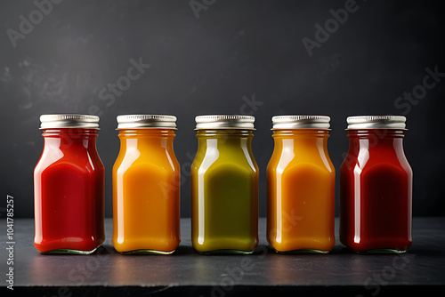 bottled condiments squeeze plastic containers cut manageable portions use photo