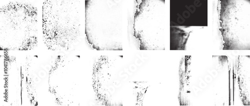 Grunge textures set. Collection of vector, distress, textures .Simply Place grungy textured overlay over any Object to Create grunge ,dirty effect .Various distressed texture for your design. 